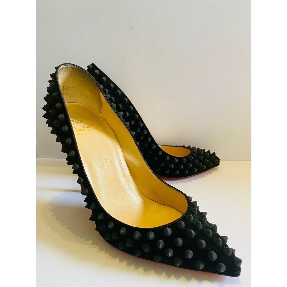 🛍️Christian Louboutin Authentic Pigalle Suede Spiked Heels W/Box & Dust Cover